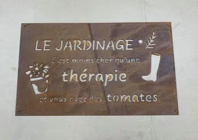 plaque jardinage